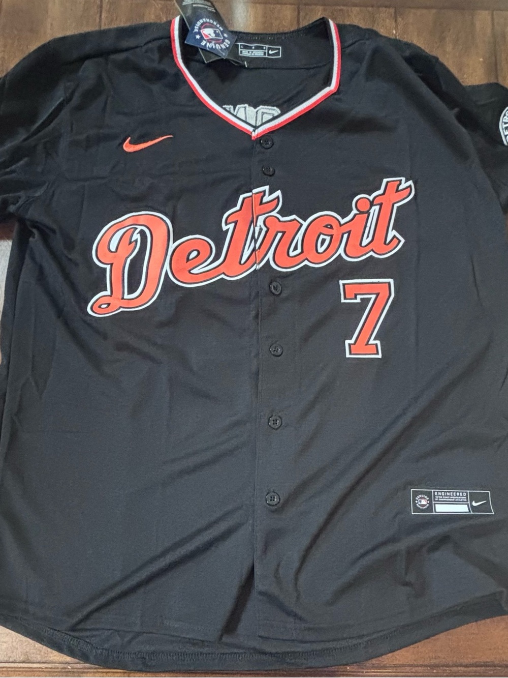 Detroit Tigers Kevin McGonigle Adult Large (Black) Alternate Jersey NWT